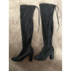 Black over the knee boots from JustFab